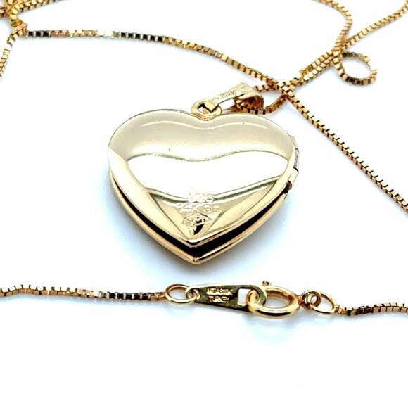 14K Gold Chain with Gold Filled Locket Necklace - Picture 4 of 6